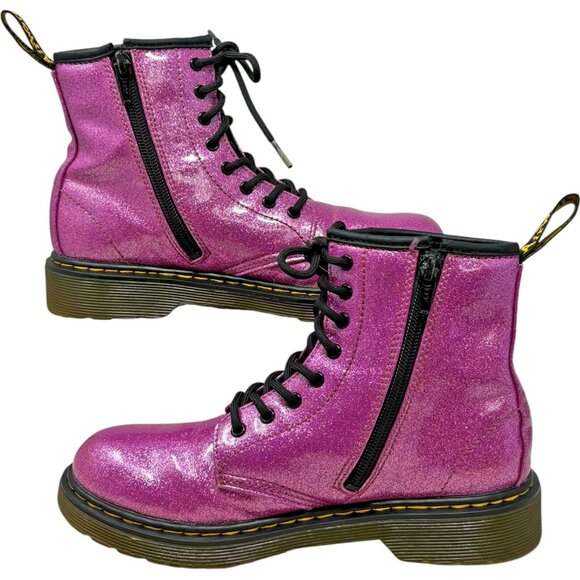 Dr Marten 1460 Glitter J Pink Cosmic Lace up Combat Boots - Picture 6 of 10